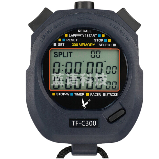 天福 TF-C300 多功能计时秒表 三排300道 存数据防水游泳裁判倒计时节拍器浆频多道运动跑步训练