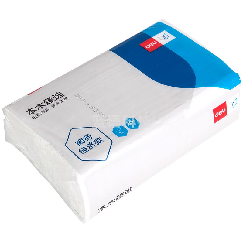 得力本木臻选CC1200-02擦手纸1层200抽(白)