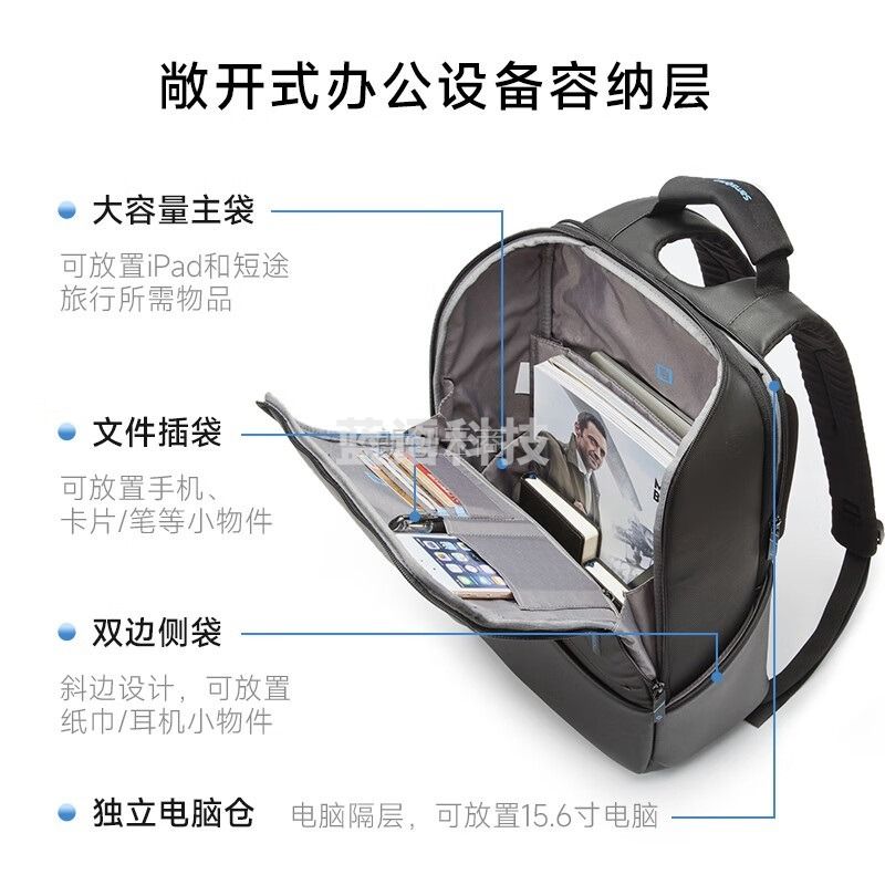 新秀丽（Samsonite）双肩包电脑包男商务旅行书包出差通勤笔记本背包15.6英寸