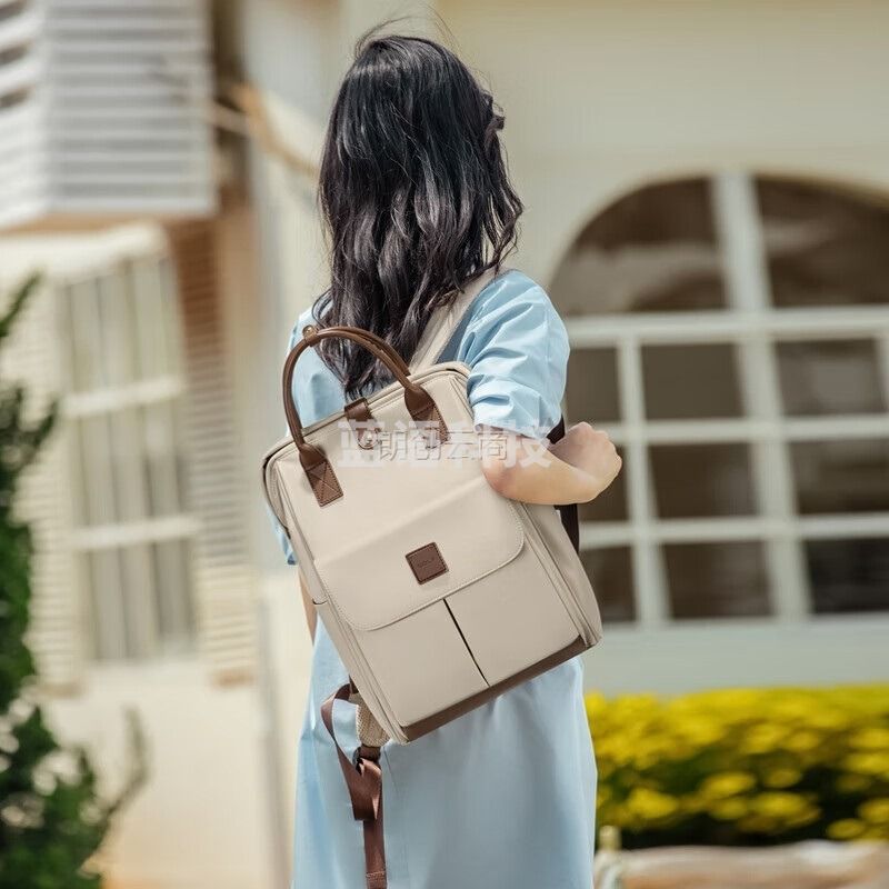 高尔夫（GOLF）双肩包女15英寸笔记本苹果华为电脑包妈咪包旅行背包商务出差书包