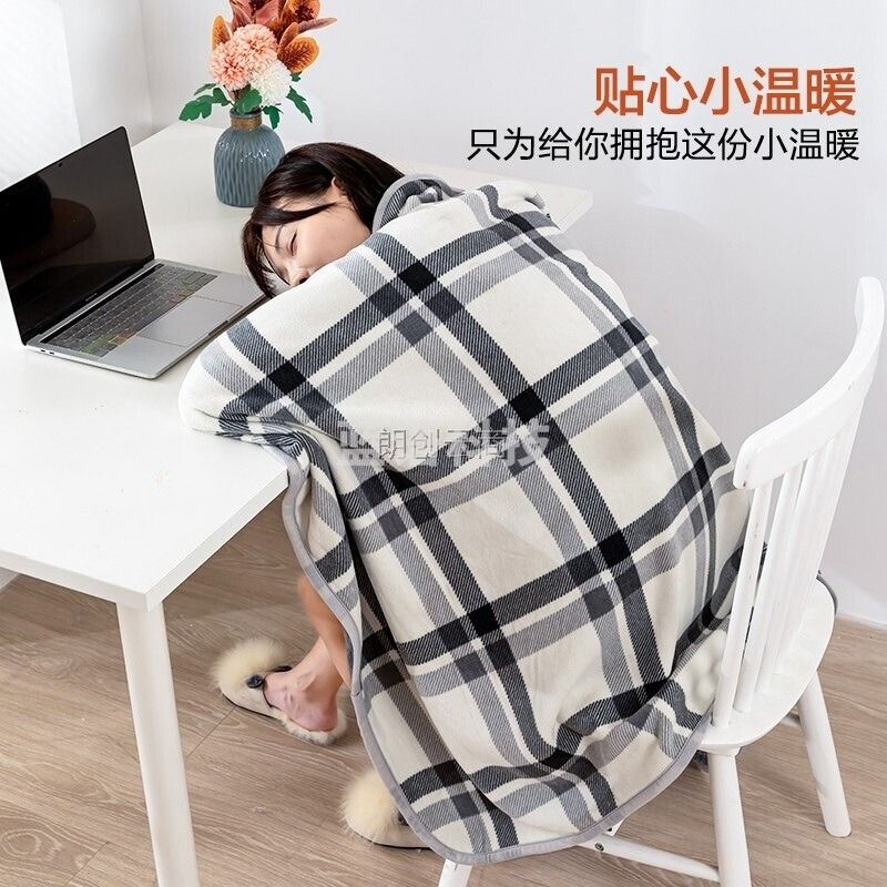 南极人NanJiren 毯子办公室披肩毯 珊瑚绒毛毯单人盖毯午睡毯空调毯披肩斗篷 夏季可穿式披风