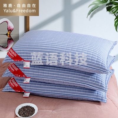 雅鹿 全棉荞麦枕头枕芯100%荞麦皮荞麦壳填充约5斤深度睡眠 46*72cm单只装