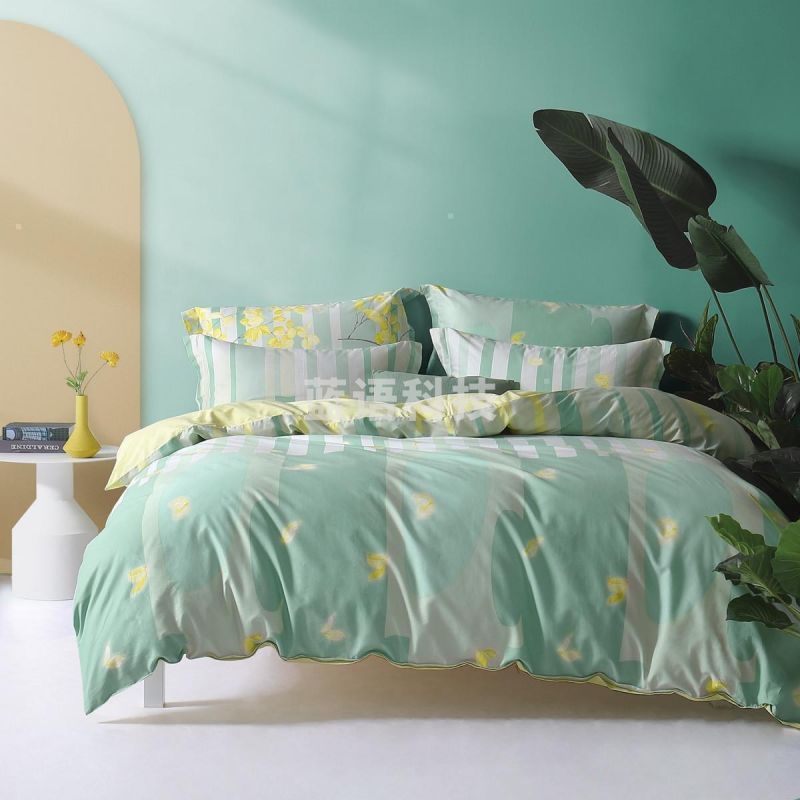 单人床品五件套床单、被罩、枕套、荞麦枕头、春秋棉花被（颜色随机）