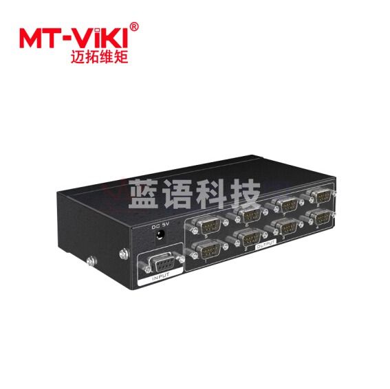 迈拓维矩（MT-viki） 串口分配器 一分八COM口9针同时输出RS232信号支持双向和级联 MT-RS108 1进8出 八口