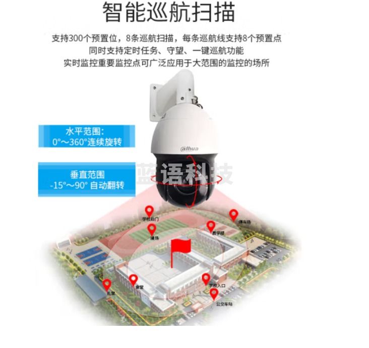 dahua大华200万高清23倍光学变焦户外网络监控器室外360度无死角带夜视全景球机POE供电SD4223-DP