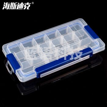 海斯迪克 HKCL-494 透明密封收纳盒 塑料分格零件盒 螺丝收纳元件盒 23*12*3.5cm  2个价