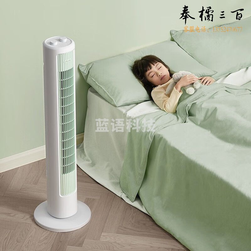 小熊（Bear）电风扇 无叶风扇 落地家用节能可定时摇头风扇低噪塔扇 塔式落地扇浅绿色DFS-D40G1