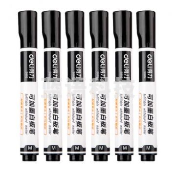 deli得力 思达S502可加墨白板笔(黑)(10支) BG.950