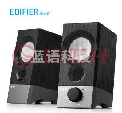 漫步者(EDIFIER)R19U 木质纯音2.0迷你桌面音响 电脑音箱 黑色TJRRSFYJD202302212032070