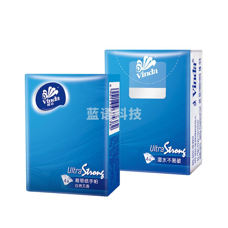 维达 vinda 超韧手帕纸 V0036 四层 8张/包  12包/条 （无香）