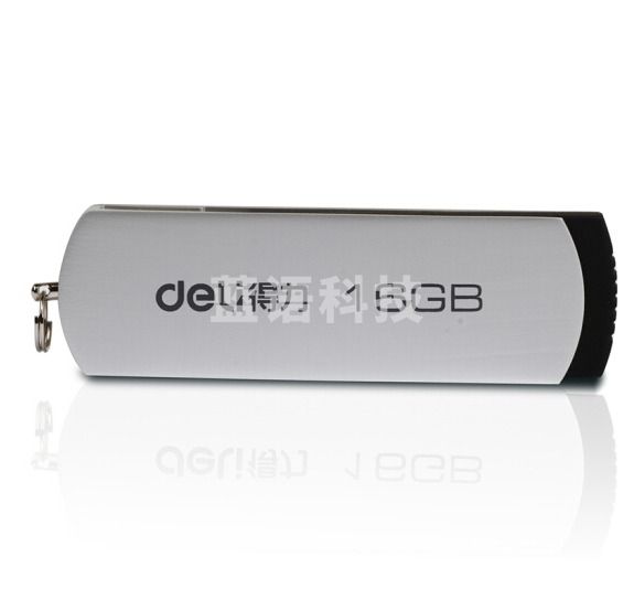 得力(deli)3721 U盘16g高速读写 时尚小巧 办公用品 金属U盘16G