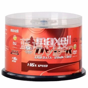 麦克赛尔(maxell) DVD-R光盘刻录光盘 空白光 16速4.7G 商务金盘桶装50片
