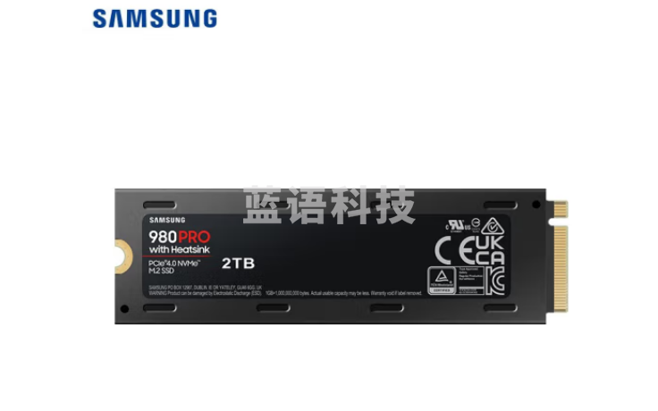 三星（SAMSUNG）2TB SSD固态硬盘 M.2接口(NVMe协议PCIe 4.0 x4) 980 PRO With Heatsink(散热片版) MZ-V8P2T0CW