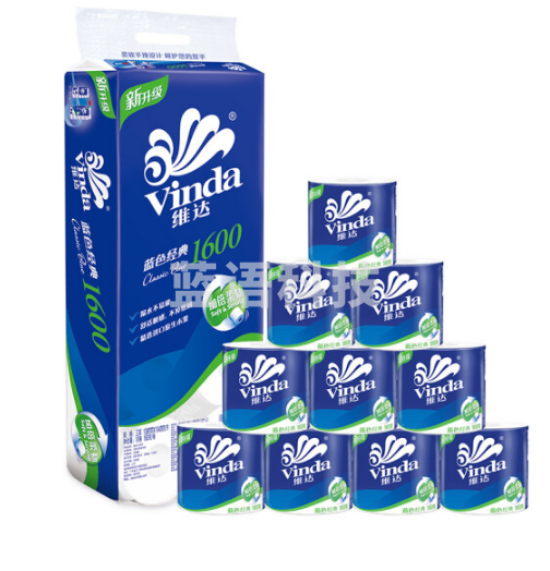 维达(Vinda) 卷纸 蓝色经典3层160g卫生纸巾*10卷一提 V4068