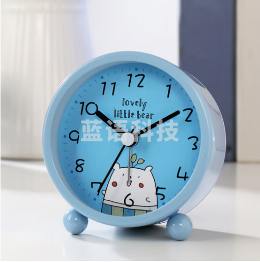 汉时（Hense）儿童小闹钟学生专用起床神器卡通桌面时钟懒人床头钟表HA25蓝