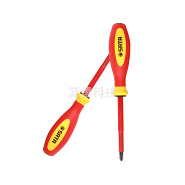 世达（SATA）61213 G系列双色柄十字绝缘螺丝批#2x100MM