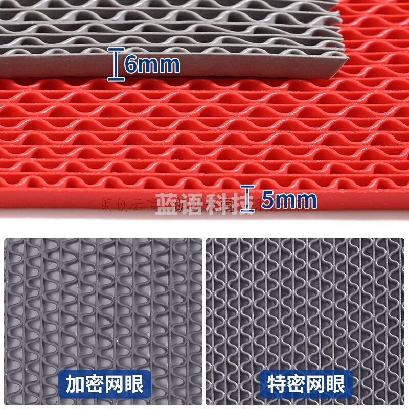 柏能 浴室防滑垫厨房淋浴卫生间地垫酒店走廊游泳池耐磨镂空pvc塑料脚垫可剪裁 灰色厚5mm1.2x6米