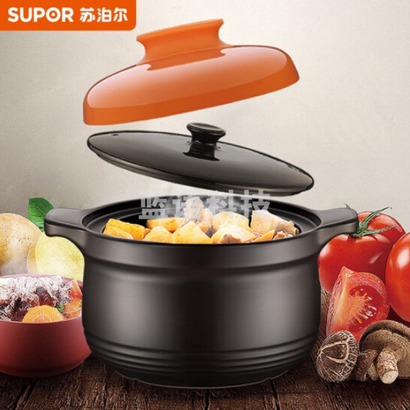 苏泊尔TB45H1 盖无双新陶养生煲 深汤煲 4.5L橙色