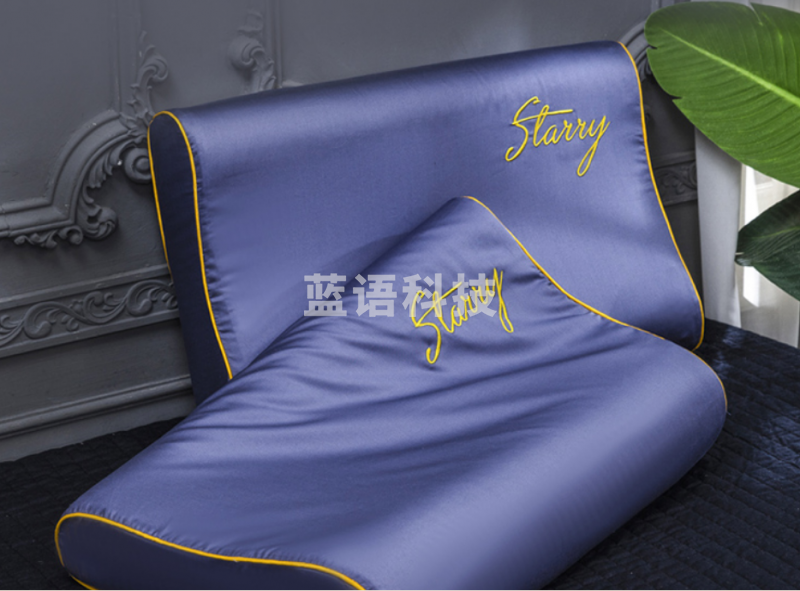 雅鹿·自由自在 60支纯棉长绒棉乳胶枕套 40*60cm宾利蓝（只）