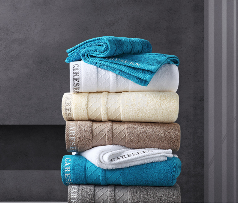 康尔馨 毛巾纯棉加厚吸水洁面巾 全棉2条装 蓝+棕75*40cm/180g