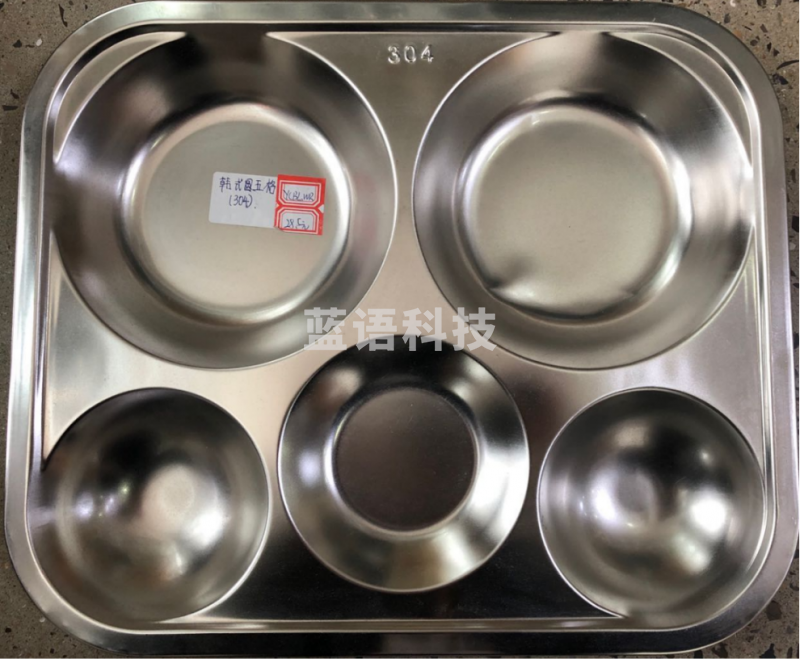 津御商厨 不锈钢304快餐盘 圆五格