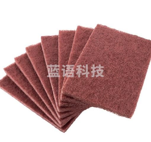 海斯迪克 HKY-97 尼龙金刚砂清洁百洁布洗碗布厨房不沾油清洁布 耐磨除锈清洁工具 红色【10片装】