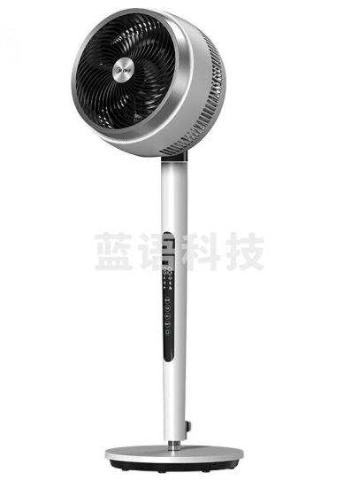 美的空气循环扇强风对流上下左右摇头智能语音遥控电风扇落地升降GDE24DJ净离子净化可拆洗 白色