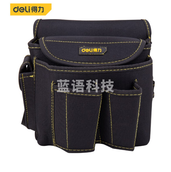 得力(deli) 工具腰包22x14x20cm涤纶电工包工具袋维修安装工具挂包DL-P4