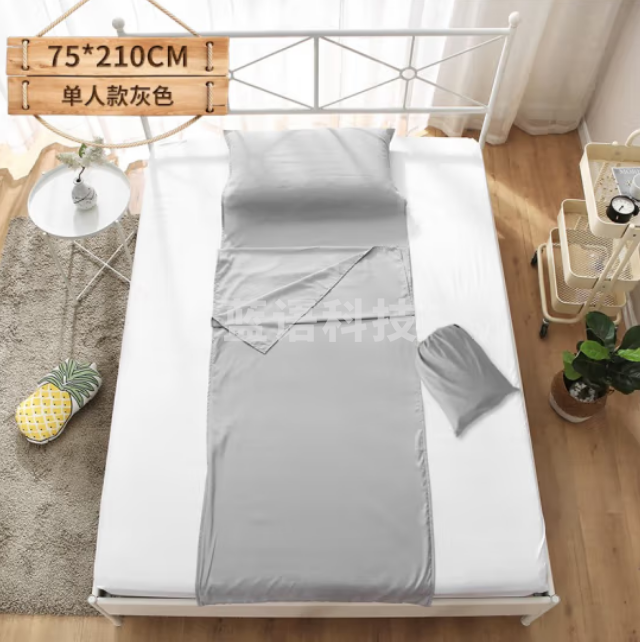 JAJALIN 单人睡袋 一次性床单 银灰色75-210cm