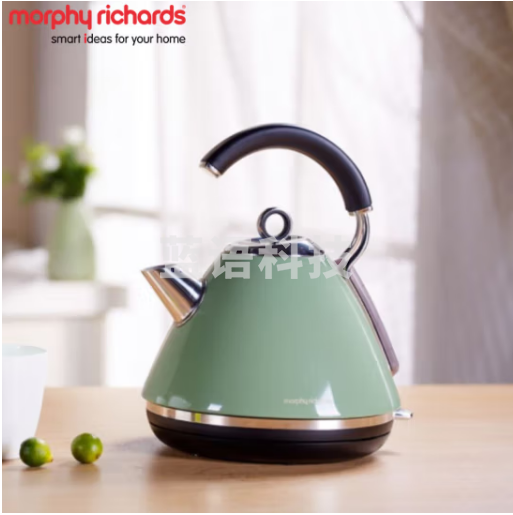摩飞电器（Morphyrichards）家用壶304不锈电热水钢大容量烧水壶半封闭把手 MR7456A 绿色 1.5L