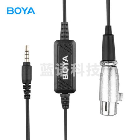 BOYA博雅 音频线 三针卡侬母头转3.5mmTRRS公头 手机专业话筒转换线麦克风转接线 6米 BY-BCA6
