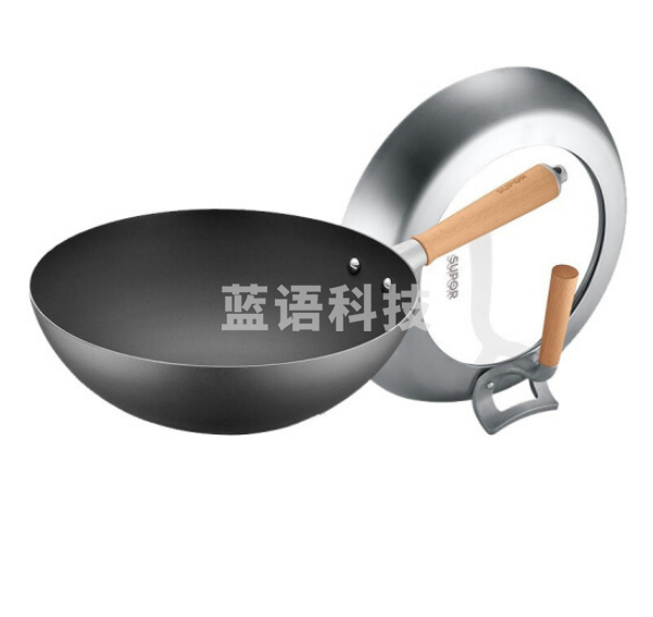 苏泊尔CC30AC1 芯铁Ⅱ真不锈炒锅 可立盖 30cm