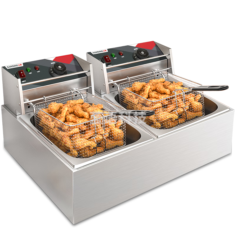 三鼎电炸炉商用油炸锅 油条机 炸串锅 薯条鸡柳油炸小吃设备可家用BK-SD-82D-S