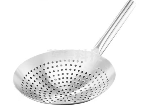 不锈钢漏勺油鼓笊篱圆孔油漏网勺捞饺子漏瓢30cm