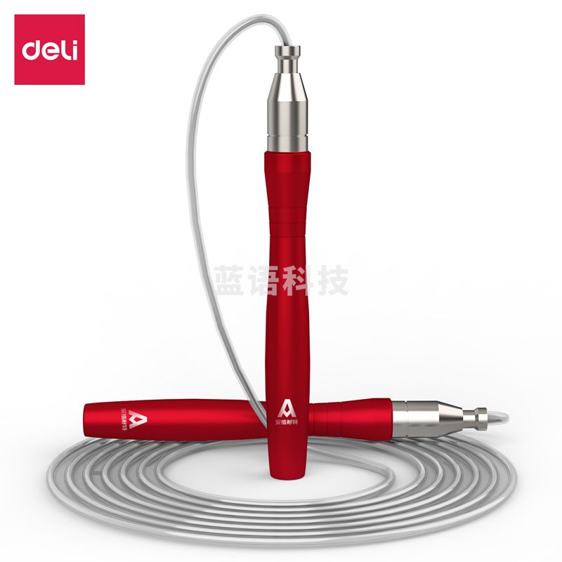 安格耐特F4146成人耐力锻炼自锁手柄跳绳套装3米(红色)(根)