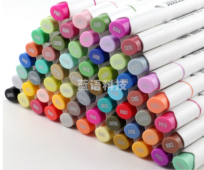 宝克（BAOKE）MP2913-60 酒精油性双头马克笔套装 学生手绘漫画设计绘画彩笔画笔记号笔60色