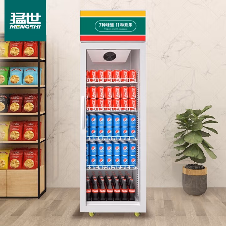 猛世商用展示柜冷藏柜便利店超市玻璃门保鲜柜陈列柜大容量饮料啤酒柜单门上机组风冷 MS-L400F