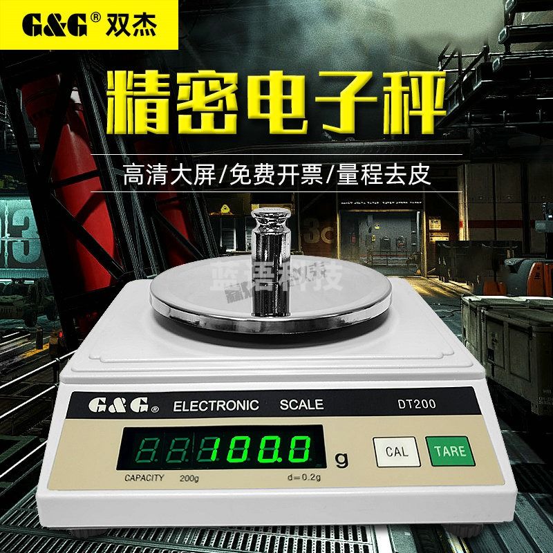 G&G电子天平DT200/DT500/DT1000电子秤称药材珠宝食品干货海鲜秤 DT100(100克精度0.1G)