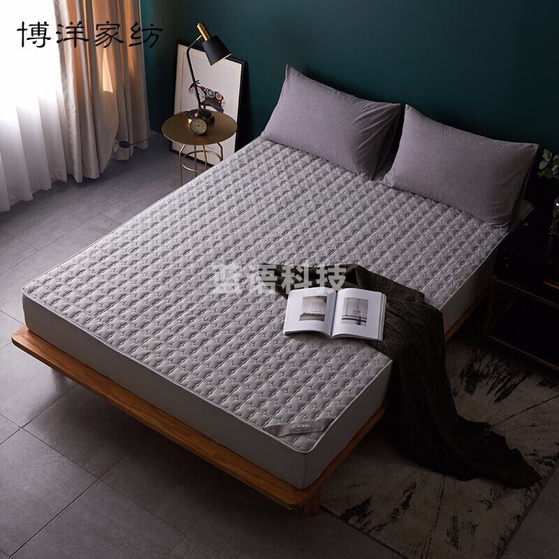 博洋家纺（BEYOND）全棉抑菌席梦思保护床褥子防尘床罩床笠柔梦灰180*200cm