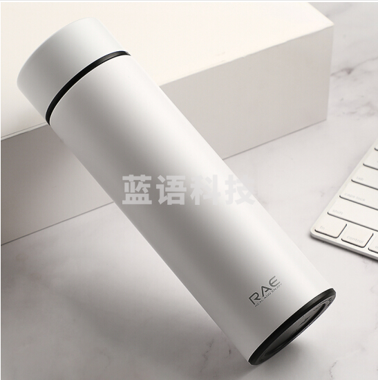 500ml保温杯壶双层真空304不锈钢男女大容量带茶隔过滤泡茶杯便携商务办公水杯子象牙白R3103