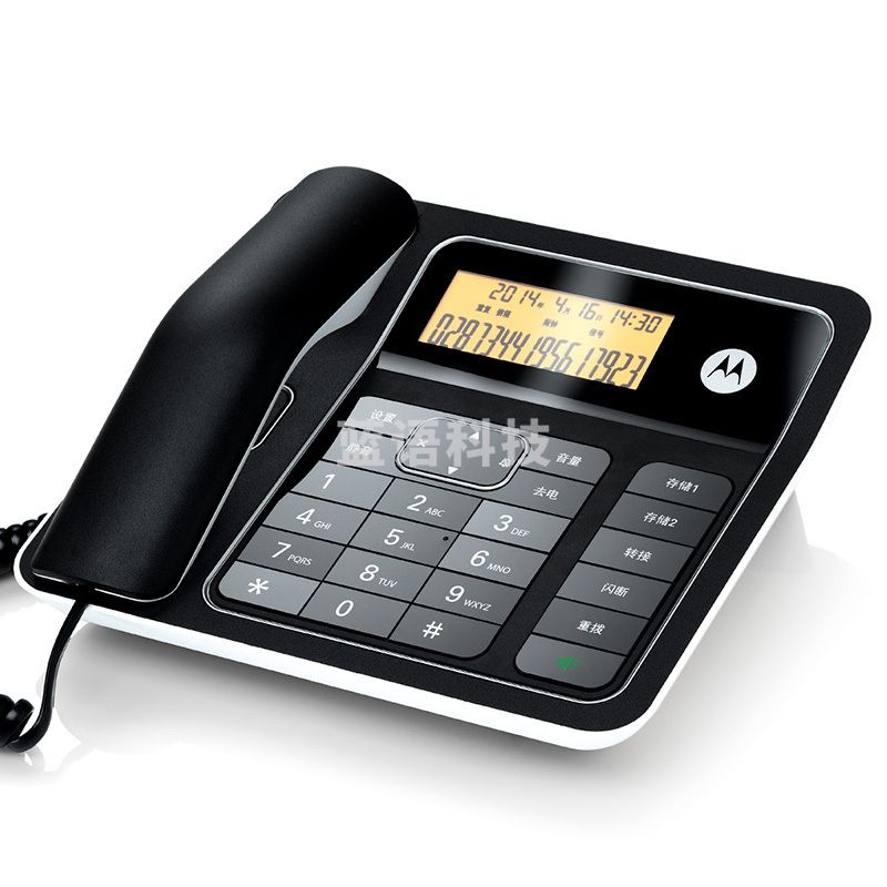 摩托罗拉 CT330C 固定有绳电话机  黑色 座机来电显示免提免打扰双接口大屏幕家用办公有绳固定座机