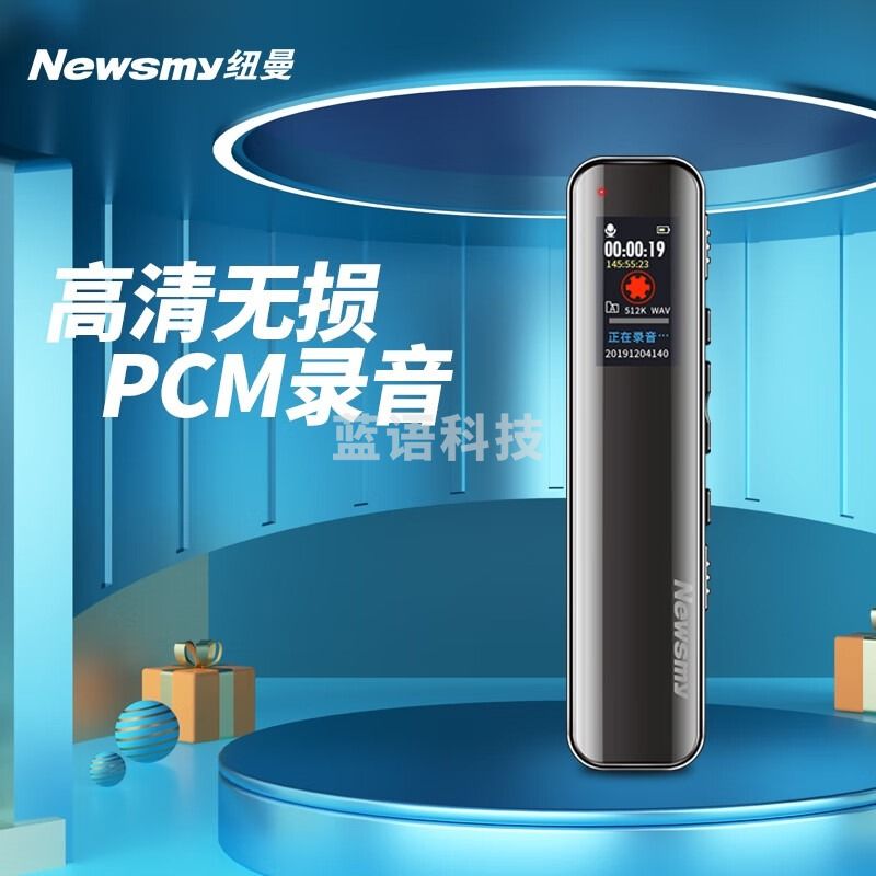 纽曼（Newsmy）录音笔 V19 32G一键录音 音频线转录 微型高清远距降噪录音器 培训交流会议录音速记 深锖色