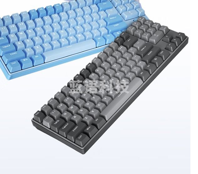 联想小新K3机械键盘 天青蓝 游戏办公键盘 2.4G/蓝牙/有线三模连接全键无冲 笔记本电脑平板多设备兼容