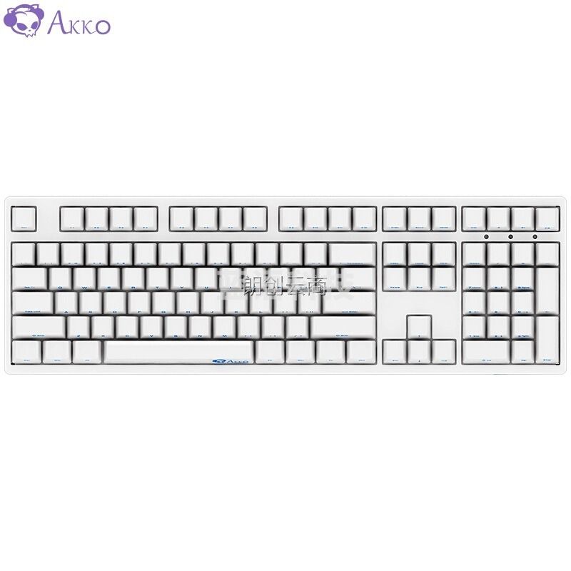 AKKO 3108 机械键盘 有线键盘 游戏键盘 电竞 全尺寸 108键 吃鸡键盘 绝地求生 Cherry 白色 樱桃红轴