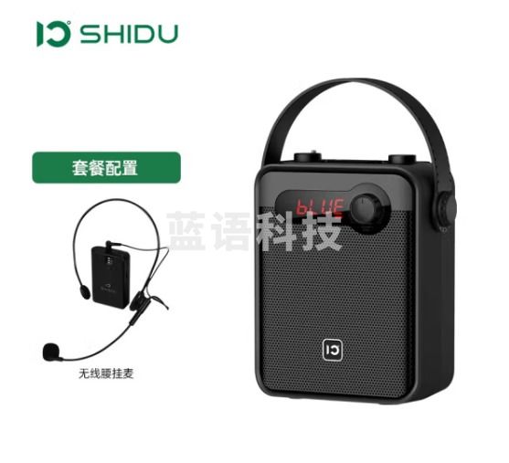 十度(ShiDu) H8音响户外便携式手提广场舞K歌大功率蓝牙音箱无线扩音器带无线话筒显示屏 经典黑UHF腰挂版