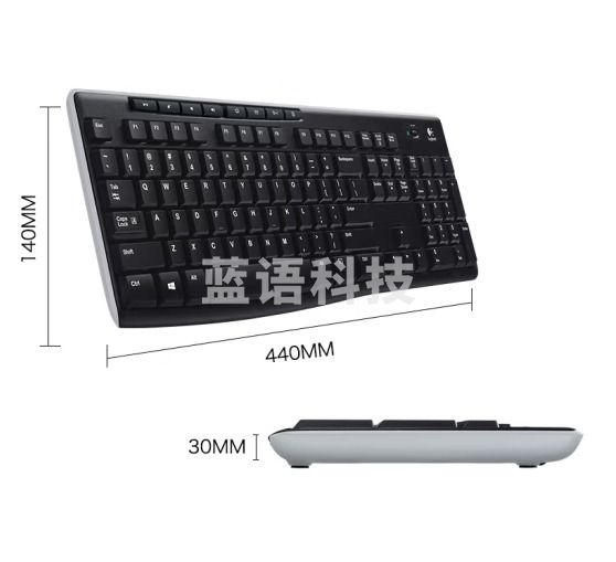 罗技 (Logitech) K270无线键盘 全尺寸多媒体键盘 黑色