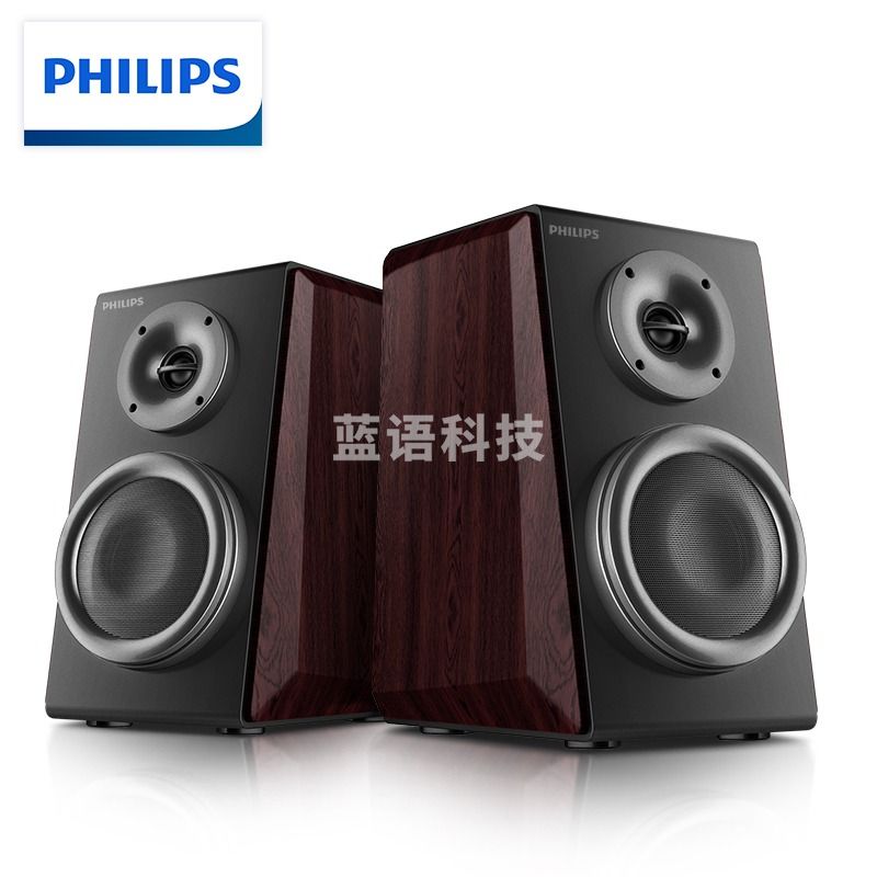飞利浦（philips）MMS8000无线蓝牙电脑音箱书架式HIFI 2.0有源音箱光纤同轴音响