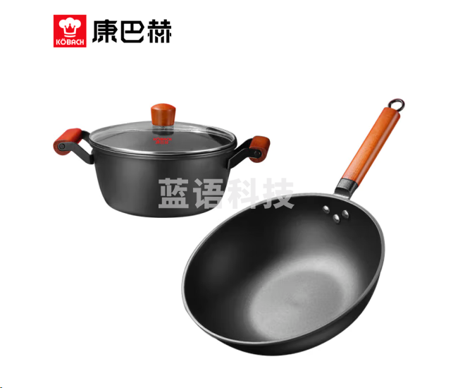 康巴赫林格斯特汤锅炒锅两件套 22/30cm 精铁锅身 KGL-T02G