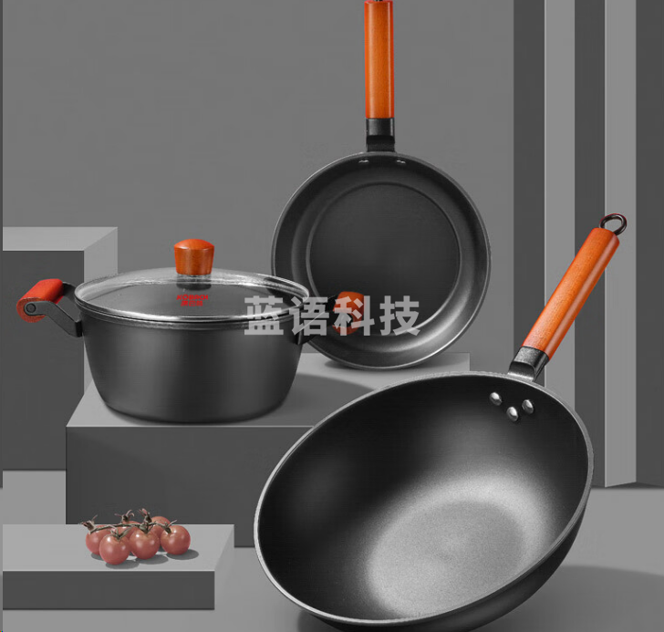 康巴赫林格斯特汤锅炒锅煎锅三件套 22/22/30cm 精铁锅身 KGL3A