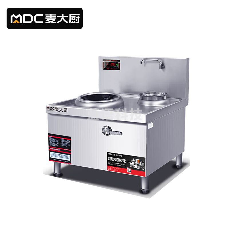 麦大厨MDC-DCB5-XCDW15G-304工程款电磁灶 304材质 380V 15KW 400单头单尾小炒炉(配50炒锅)